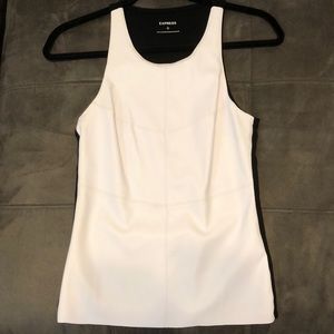 WHITE FAUX LEATHER TANK TOP